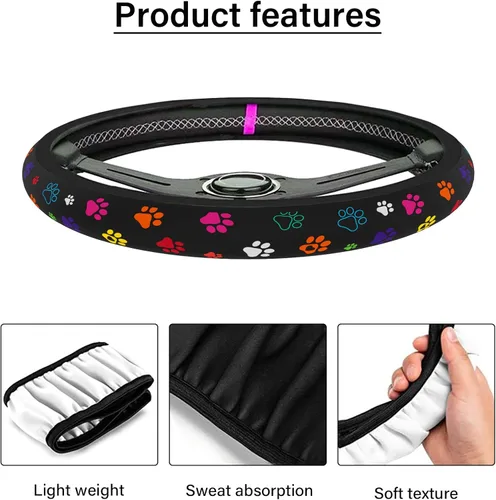 Miniatura 6 de Funda de volante de neopreno para la mayoría de los autos, hombres y mujeres, universal de 15 pulgadas, antideslizante con resortes, protector