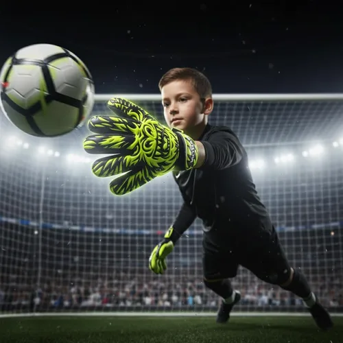 Miniatura 6 de Guantes de portero de fútbol para niños – Guantes de portero juvenil con fuerte agarre y protección, palmas de látex duraderas, ajuste transpirable