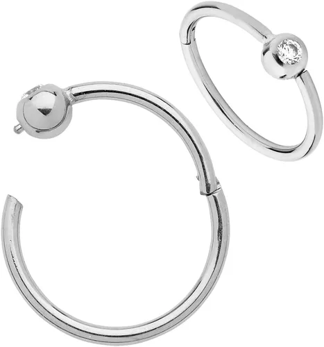 Miniatura 21 de 365 Sleepers Anillo de titanio de 18G de 0.236 a 0.394 pulgadas, con bisagras, segmento BCR, hélice, tragus, septum, nariz, labio, arete de aro