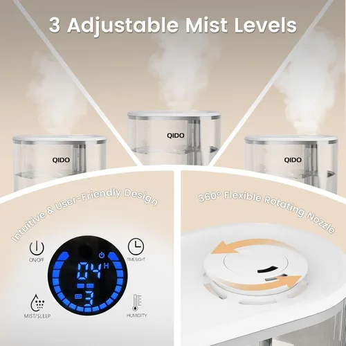 Miniatura 2 de GTPLAYER Humidificadores inteligentes para recámara, 5L Humidificador de llenado superior super grande difusor de aceite esencial para bebé