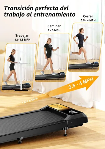 Miniatura 5 de Gkyet Gold Walking Pad with 5% Incline, 2.5HP Quiet Under Desk Treadmill for Home Office, 265 LBS Capacity, Portable Slim Walking Pad Treadmill with