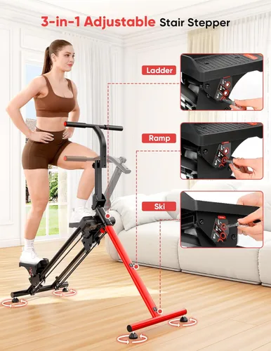 Miniatura 3 de YOLEO Adjustable Resistance Stair Steppers for Exercise at Home, Folding Cardio Stairmaster with 3 Workout Modes & Oversized Pedal,90% Pre-Assembled