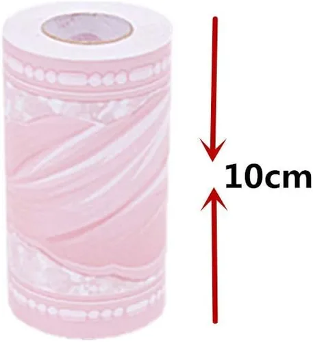 Miniatura 4 de Bordes de pared autoadhesivos de PVC con lazo rosa para cocina, dormitorio, sala de estar, decoración del hogar, 3.94 pulgadas x 32.8 pies