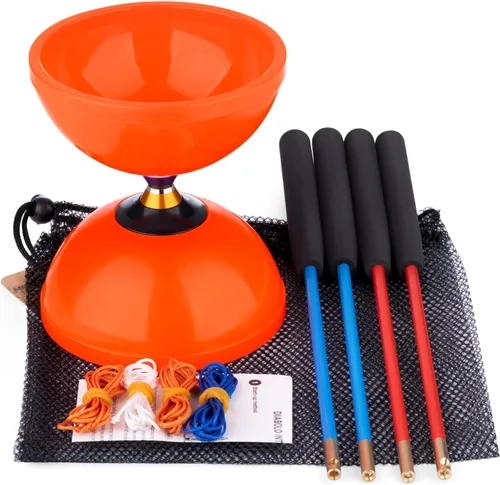 Miniatura 8 de CHEE MONG MD01 Yoyo chino para niños y adultos, diábolo profesional de triple rodamiento, juguete Diábolo Yoyo de 5 pulgadas con 2 varillas