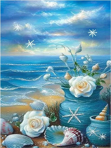 Miniatura 9 de DOTZSO Paquete de 6 pinturas de diamantes 5D para adultos, kit DIY de arte completo de diamantes con arte de cristal y manualidades para AB Moon Lake