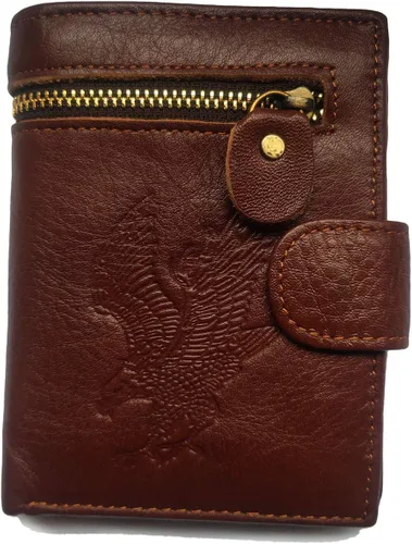 Miniatura 143 de Hombres Cool Eagle Wolf Caballo Totem Cuero Vaca Vertical Cartera Cremallera Multi-tarjeta Titular, Tótem de caballo, Minimalista