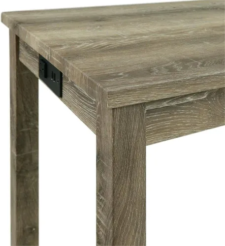Miniatura 3 de BOWERY HILL Juego de mesa de bar de madera, acabado de papel 3D de roble claro, incluye mesa rectangular y 3 taburetes tapizados con asientos
