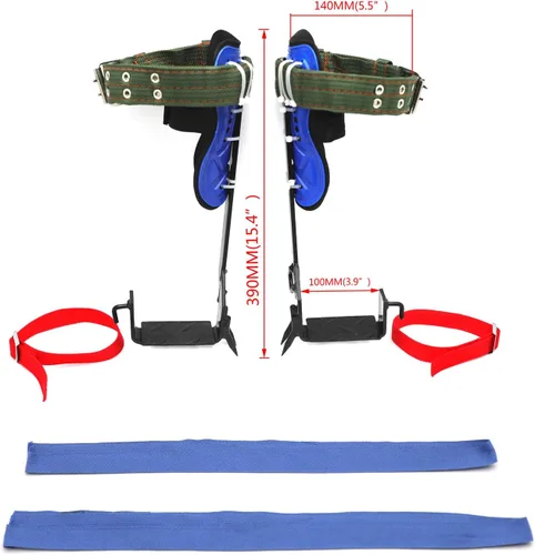 Miniatura 2 de HongK - Juego de picos de escalada de árboles Cinturón ajustable de seguridad Cordón Cuerda de rescate Cinturón 2 engranajes [P/N: ET-OUTDOOR002-RAW]