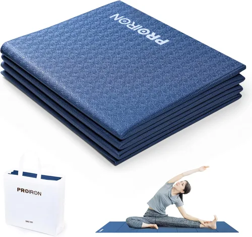 Miniatura 14 de PROIRON Esterilla de Yoga Plegable 0.24"/0.16" para Entrenamiento en Casa y Viajes, Esterillas de Yoga de Viaje Antideslizantes con Bolsa