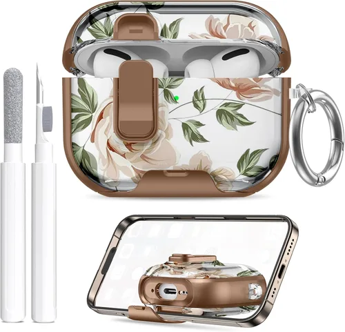 Miniatura 36 de Funda compatible con Airpods Pro 3 (2025) con soporte para teléfono y kit de limpieza, bonito clip de silicona suave para Apple AirPods Pro de 3ª