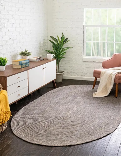 Miniatura 26 de Unique Loom Colección Jute Trenzado - Alfombra de área Dhaka (7' 1" x 10' Rectángulo, Blanco)