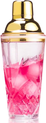 Coctelera de cristal, 14.5 onzas, coctelera para bares, whisky, cócteles, color dorado Oro