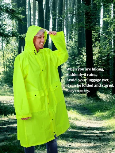 Miniatura 29 de Anyoo Poncho de lluvia con capucha, impermeable, ligero, para hombres, mujeres y adultos, con bolsillo para senderismo, camping, actividades al aire