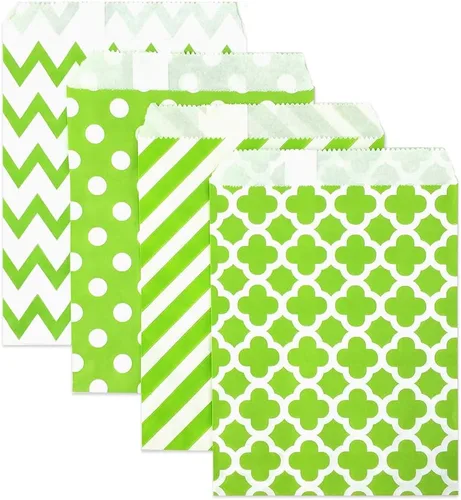 Miniatura 9 de KEYYOOMY 100 bolsas amarillas para bufé de dulces, pequeñas bolsas de galletas, bolsas de papel de lunares para bodas, fiestas de cumpleaños