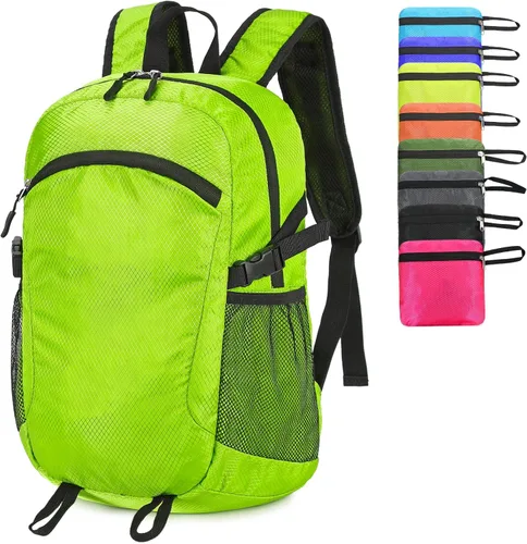 Miniatura 18 de Mochila de senderismo pequeña de 35 litros de largo, ligera, plegable, resistente al agua, para mujeres y hombres, campamento (gris)