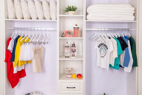 Miniatura 2 de Perchas de madera de calidad para niños de 12 pulgadas, paquete de 20 perchas para bebés, perchas para niños con barra para pantalones, muescas