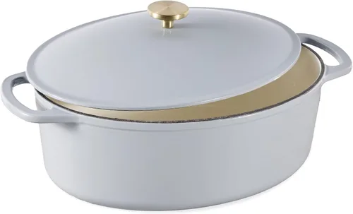 Miniatura 20 de Best Choice Products - Horno holandés redondo de hierro fundido esmaltado de 6 cuartos de galón, utensilios de cocina pretratados de alta