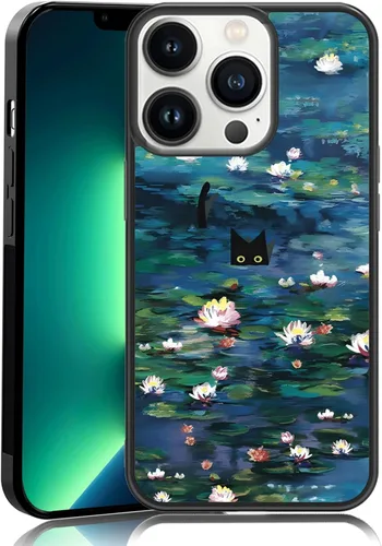 Miniatura 73 de Elegante funda de teléfono con diseño de gato Marie compatible con iPhone 11, funda de encaje dorado para iPhone, a prueba de golpes, rosa fucsia