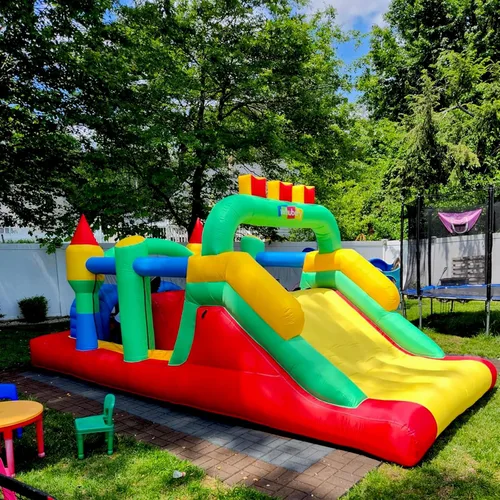 Miniatura 8 de Whubefy Casa de rebote grande inflable de 18x8.2 pies para niños grandes de 8 a 12 años, casa de obstáculos inflable con doble tobogán, túneles