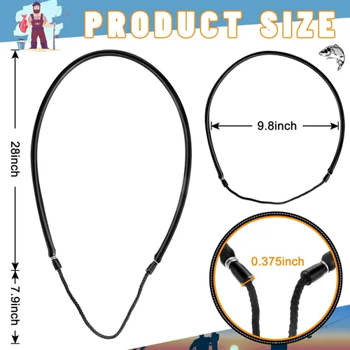 Miniatura 3 de Riakrum 3 Pcs Pole Spear Sling Rubber Speargun Bands Ice Fishing Ice Spearing Equipment for Harpoon Spearfishing Diving, 28 Inch Long