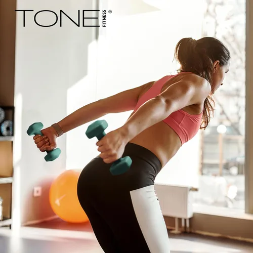 Miniatura 6 de Tone Fitness Pares de Mancuernas de Pesas de Neopreno con Cabeza Cuadrada Antirrodamiento Múltiples Opciones Azul