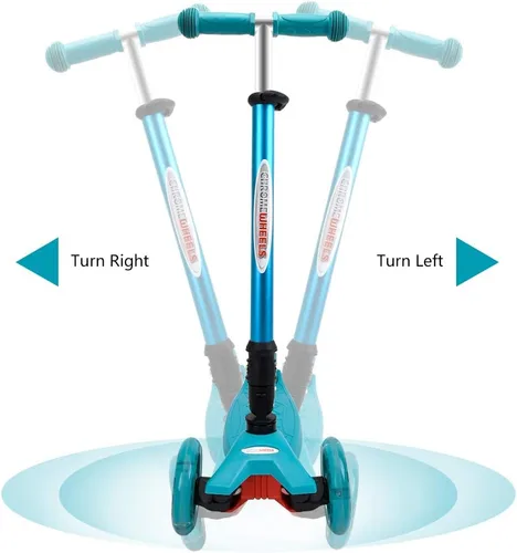 Miniatura 8 de ChromeWheels Patinetes Plegables para Niños, Patinete Deluxe con 4 Alturas Ajustables, Límite de Peso 132 libras, 3 Ruedas, Inclínate para Dirigir