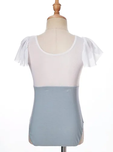 Miniatura 23 de JEATHA Leotardos de ballet para niñas, camisetas de baile, bailarina, encaje floral, con botones, entrepierna