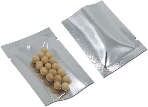 Miniatura 3 de Bolsa de papel de aluminio plateado, sellado térmico, para ventana delantera, de plástico, con parte superior abierta, bolsa de Mylar