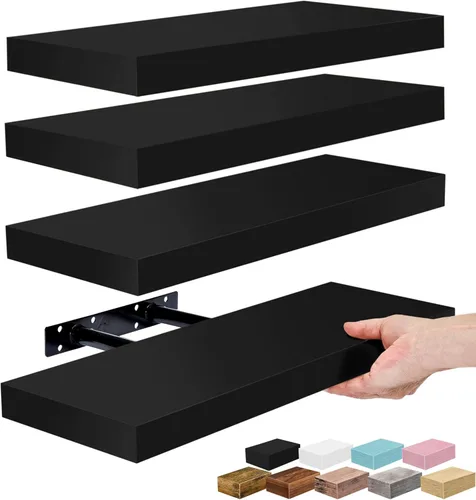 Miniatura 26 de Sorbus Estantes flotantes para pared, estante flotante de 16 pulgadas para cocina, dormitorio, sala de estar, baño, hogar y decoración de pared