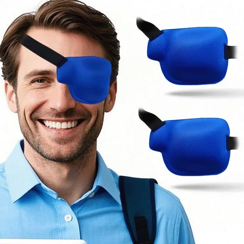 Miniatura 15 de Parches oculares para adultos y niños, 2 piezas 3D parche médico ajustable para ojo perezoso ambliopía estrabismo y después de cirugía para ojo Ojo