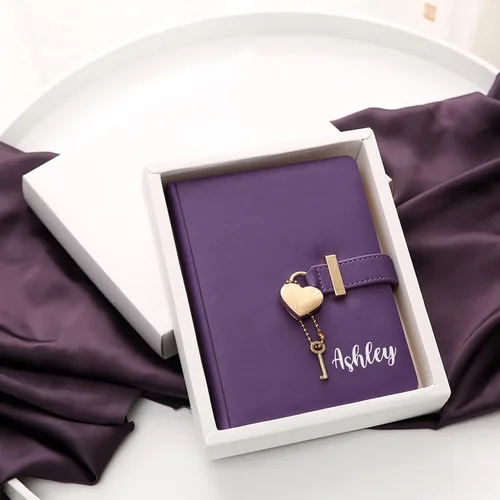Miniatura 13 de Diario con cerradura en forma de corazón con llave, cubierta de cuero sintético, organizador personal, cuaderno secreto para niñas y mujeres