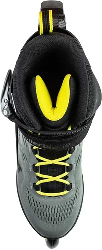 Miniatura 5 de Rollerblade Macroblade 80 ABT - Patines en línea para hombre, color plateado y amarillo neón, patines en línea de rendimiento