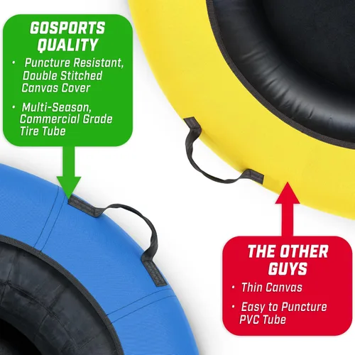 Miniatura 6 de GoSports Tubo de nieve de invierno resistente de 44 pulgadas con cubierta de lona de alta calidad, trineo de grado comercial, elige tu