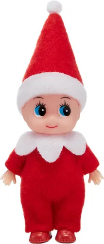JOYIN 1 paquete de muñeco de elfo rojo de Navidad de felpa suave para niños y adultos, accesorios, regalos de fiesta de Navidad, suministros para