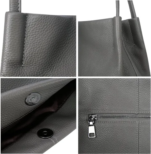 Miniatura 33 de Iswee - Bolsos de cuero genuino, diseño de hombro Hobo, bolsos para mujer