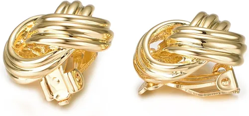 Miniatura 4 de Yoursfs Aretes con clip de nudo de amor para mujer aretes florales no perforados
