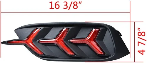 Miniatura 3 de Lámparas de reflector de parachoques LED con lente roja compatibles con Honda Civic LX EX Touring Sedan 2016-2021 - Luz de freno trasera y luz