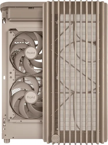 Miniatura 14 de ASUS ProArt PA401 Wood Edition - Carcasa ATX con panel de malla beige, soporte de GPU de hasta 12.402 in, soporte de radiador de 9.449 in