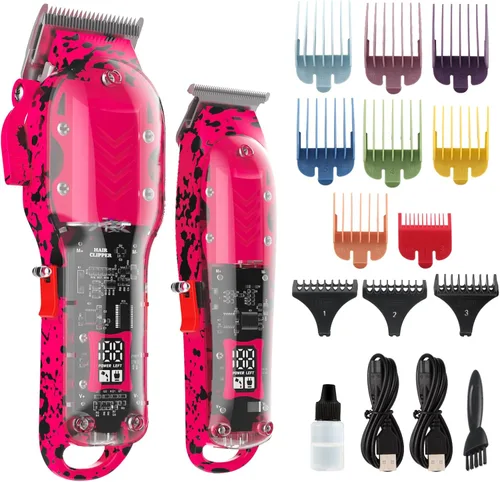 Miniatura 10 de Cortadora de pelo profesional para hombres, kit de peluquería inalámbrico para cortar y arreglar el cabello, juego de cortapelos para corte de pelo