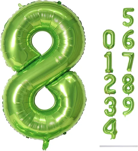 Miniatura 22 de Globo dorado champán con el número 5, globos de aluminio autoinflables grandes de 40 pulgadas del 0 al 9, globo de helio digital 5 dorado claro