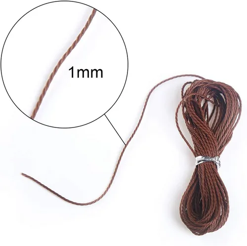 Miniatura 3 de Cuerda encerada de poliéster de 0.039 pulgadas para pulsera de macramé para manualidades, 24 colores, 131 yardas..