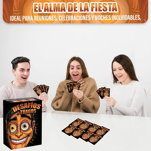 Miniatura 7 de Desafíos y Tragos – Juego de cartas para adultos Juegos de mesa en español con Alcohol Juego de beber para Fiestas, Bachelorette, parejas