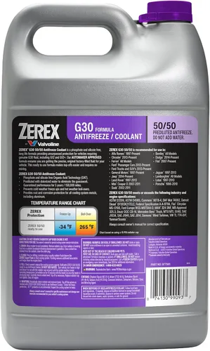 Miniatura 5 de Zerex Anticongelante/refrigerante prediluido 50/50 sin fosfatos ni silicatos G30 1 GA, caja de 6