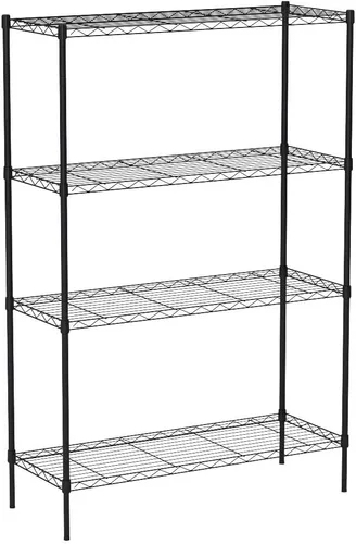 Miniatura 6 de HCY Estantería de alambre de 4 niveles, organizador de estantes de 54 x 36 x 14 pulgadas, estante de almacenamiento de metal resistente NSF de Negro