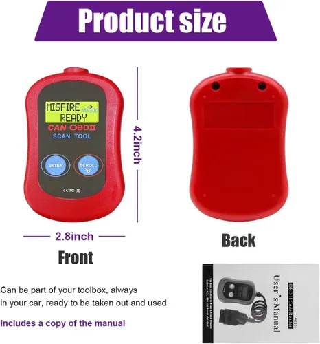Miniatura 2 de Dickno Lector de código de escáner OBD2 para automóvil, escáner de fallas del motor automotriz para borrar el código de error, herramienta