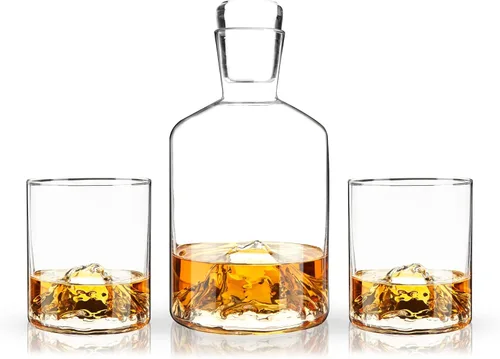 Miniatura 5 de Viski Decantador de whisky de montaña con tapón, decantador de licor soplado a mano para bourbon, whisky, licores, regalos de boda, regalos