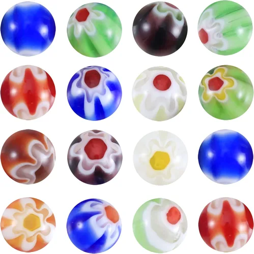 Miniatura 5 de Weebee Millefiori - Cuentas sueltas de cristal con forma de corazón y flores planas, cuentas espaciadoras redondas para hacer joyas, 100