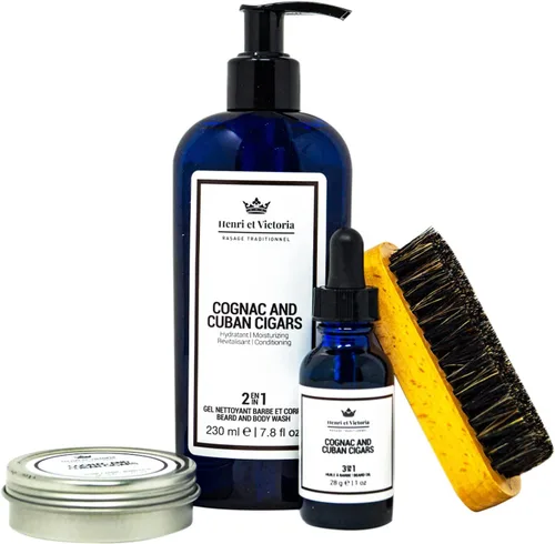 Miniatura 2 de HENRI ET VICTORIA Kit para el cuidado de la barba (coñac y puros cubanos)