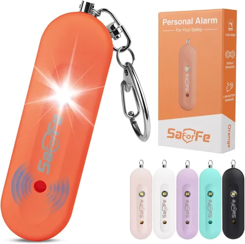 Miniatura 12 de Alarma de seguridad personal recargable para mujeres - Llavero de alarma de seguridad de autodefensa de 140 dB con luz estroboscópica, dispositivos