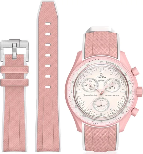 Miniatura 15 de Correa Stanchev para reloj Moonswatch, correa de silicona suave curvada sin espacio de 20mm para reloj Omega X Swatch Speedmaster, correa